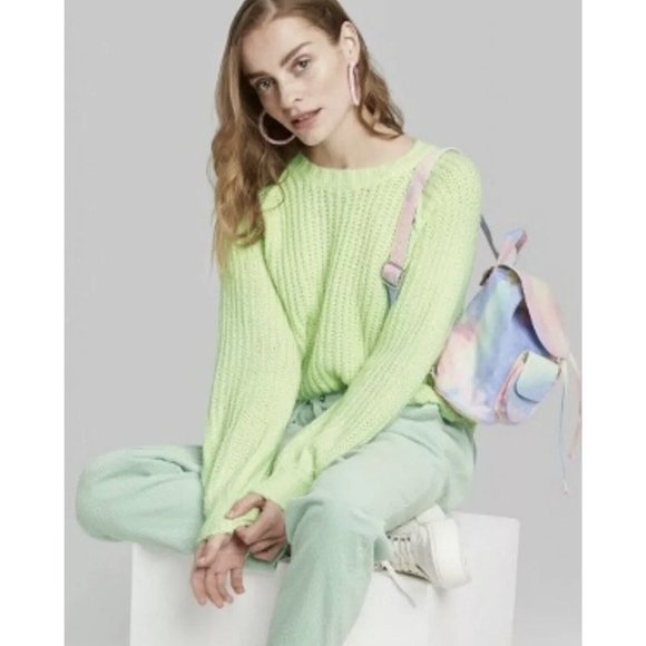 wild fable Sweaters - Womens Wild Fable Crewneck Raglan Sweater Green L